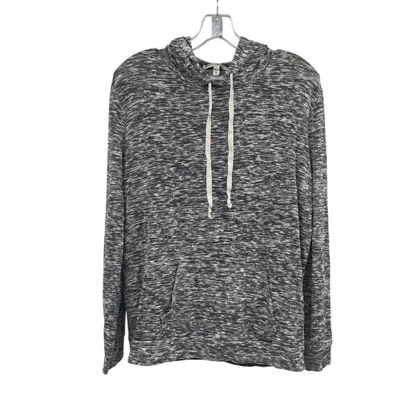 Express Womens Lightweight Pullover Hoodie Gray/White Size Small Pocket - Picture 1 of 9